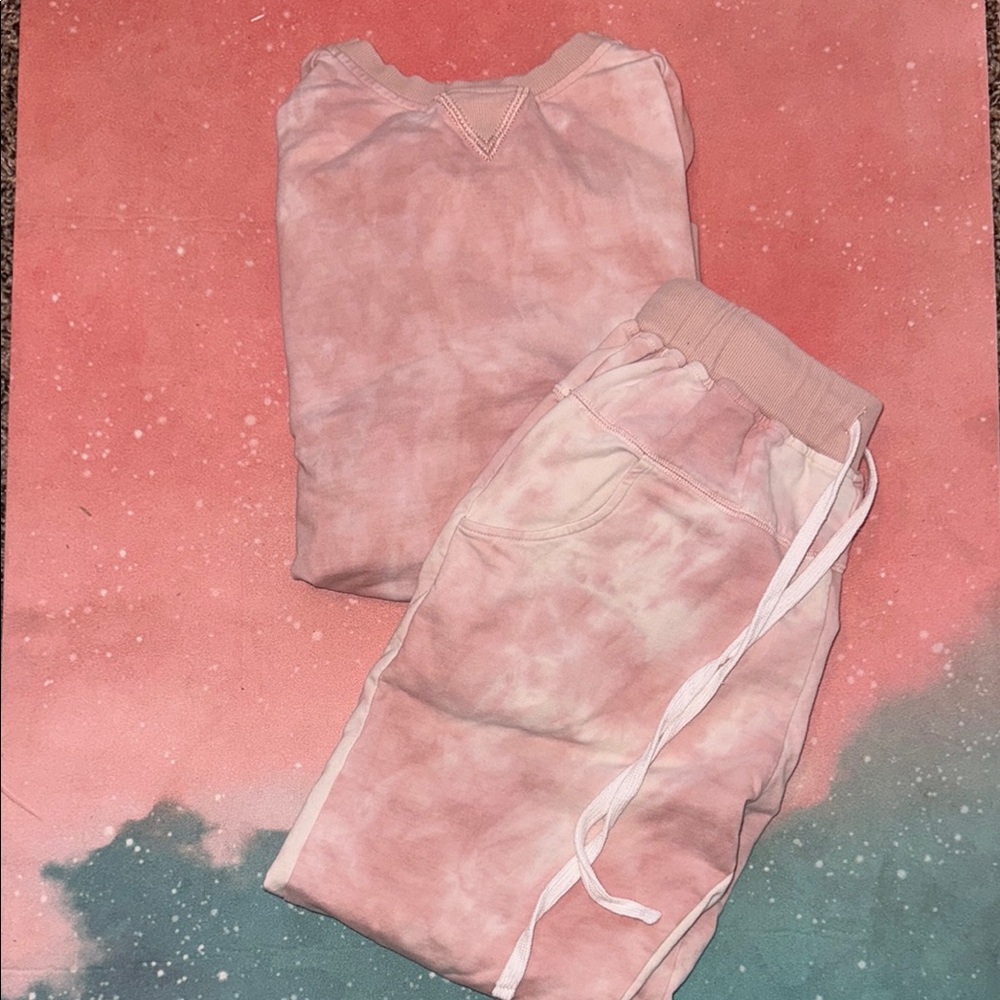 Little Bipsy Pink Tie-Dye Jogger Set